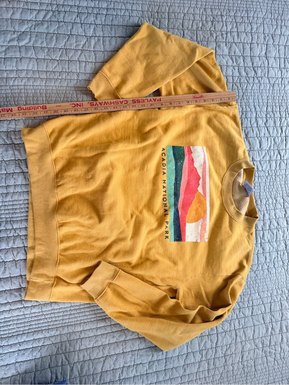 Acadia National Park Mustard Yellow Adult Sweatshirt